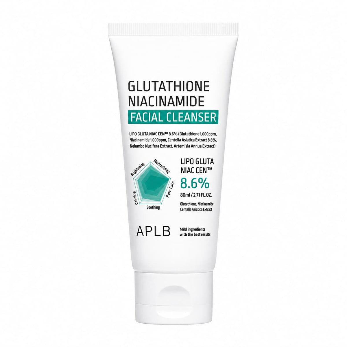 APLB – Nettoyant visage au glutathion et à la niacinamide, 80 ml