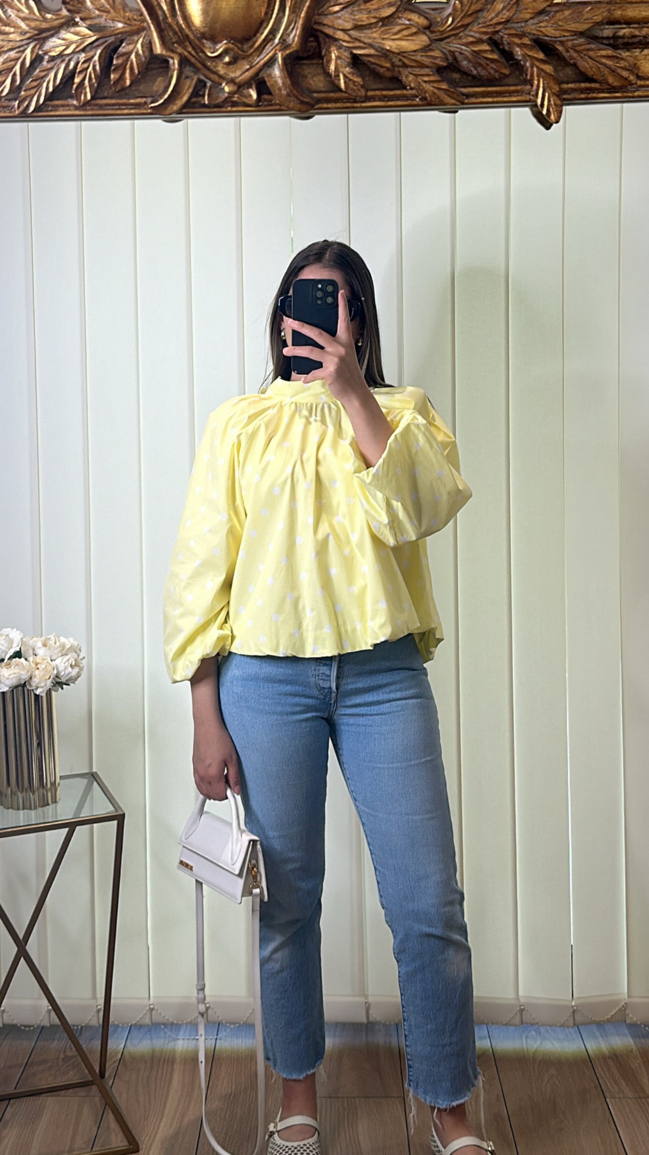 BLOUSE À POIS JAUNE