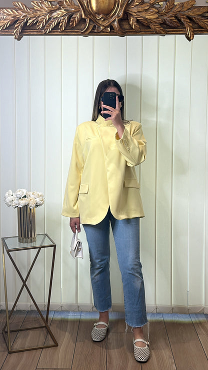 BLAZER COL CROISÉ JAUNE