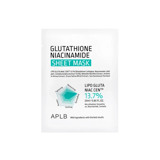 APLB – Glutathion Niacinamide, Masque en tissu beauté, 1 masque, 25 ml