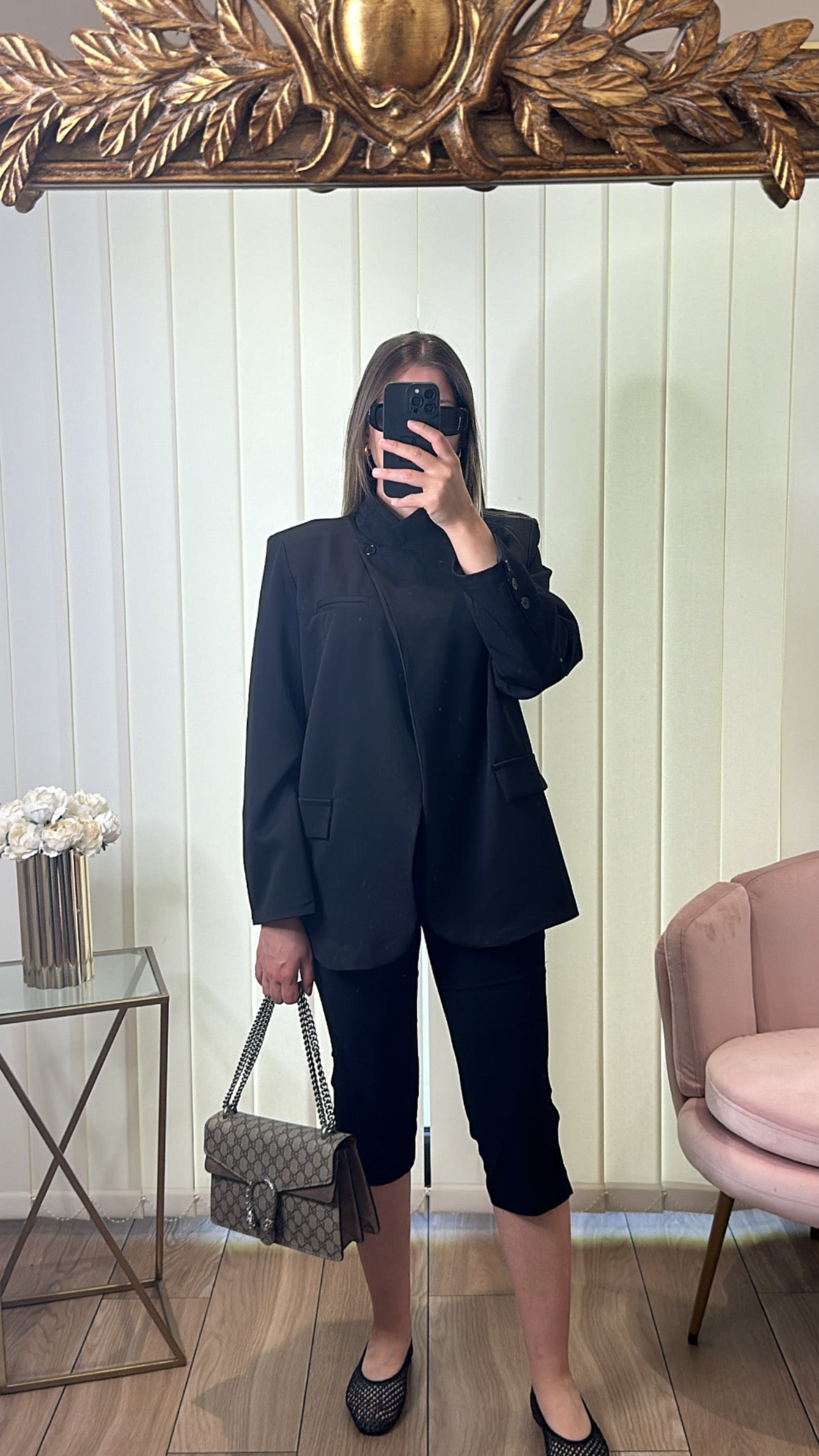 BLAZER COL CROISÉ NOIR